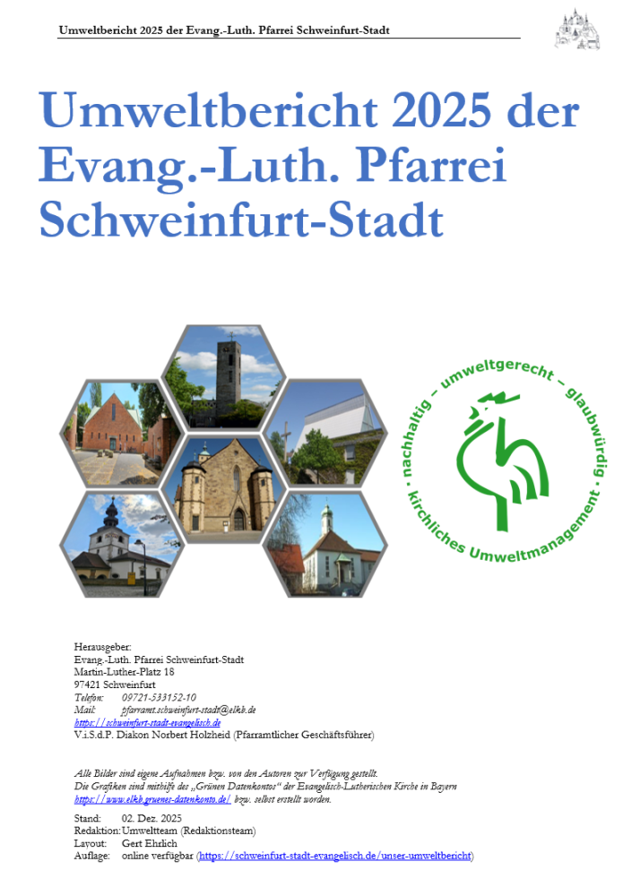 Umweltbericht 2025 - Deckblatt 