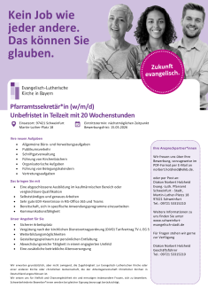Stellenausschreibung Pfarramtssekretär*in Schweinfurt-Stadt